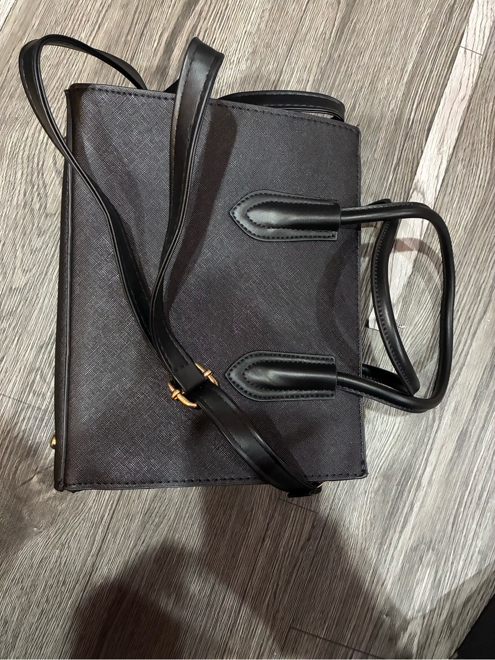 Classic Black Structured Tote Bag